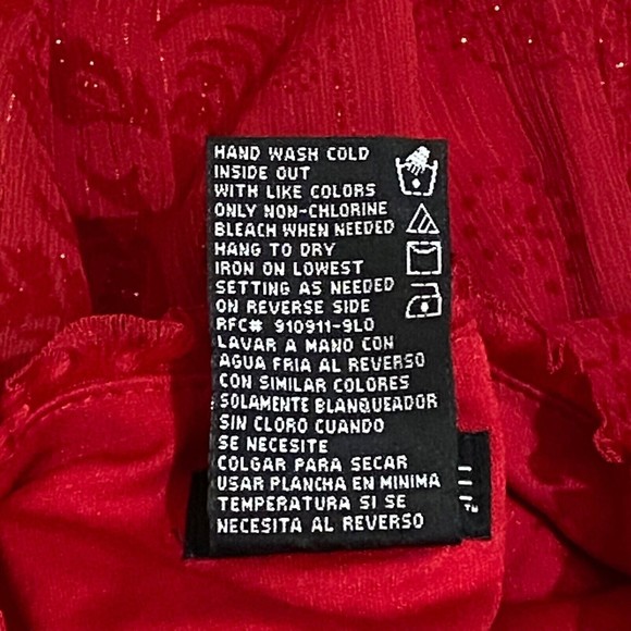 Girls’ Red Sparkly Dress Cap Sleeve Handkerchief Hem Tie Waist Festive Size 12 - Picture 7 of 10